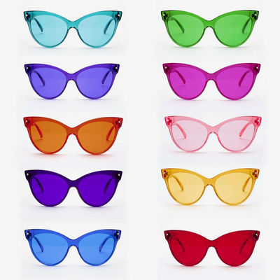 Cateye Color Tinted Glasses Plastic Glasses Party Eyewear Alat Peraga Cosplay