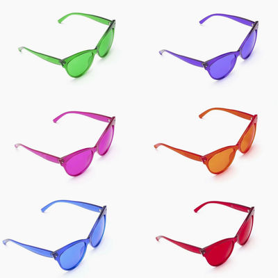 Cateye Color Tinted Glasses Plastic Glasses Party Eyewear Alat Peraga Cosplay