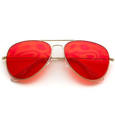 Kacamata Aviator Untuk Wanita Klasik Kacamata Matahari Kebesaran UV400 Perlindungan Mood Relax Therapy Sunglasses